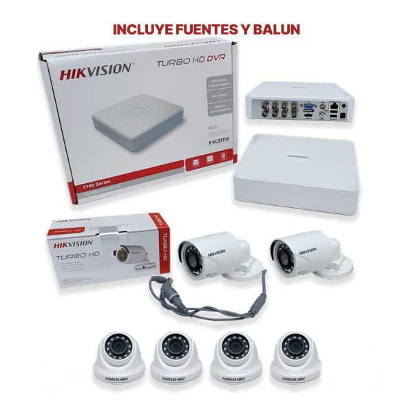 KIT 6 CAMARAS 720 HIKVISION