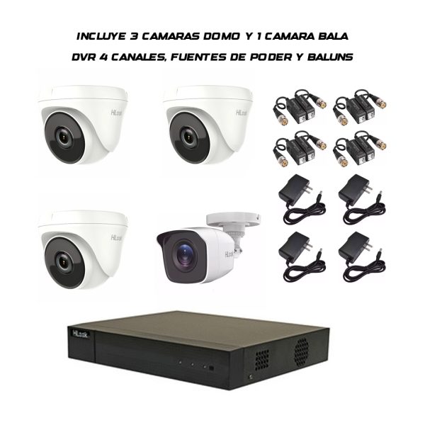 KIT DE 4 CAMARAS HILOOK 1080P